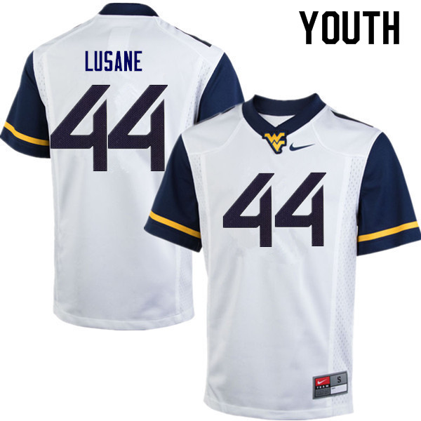 Youth #44 Rashon Lusane West Virginia Mountaineers College Football Jerseys Sale-White - Click Image to Close